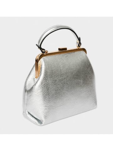 maison héritage PARIS Leder-Henkeltasche "Usse" in Silber - (B)30 x (H)20 x (T)10 cm