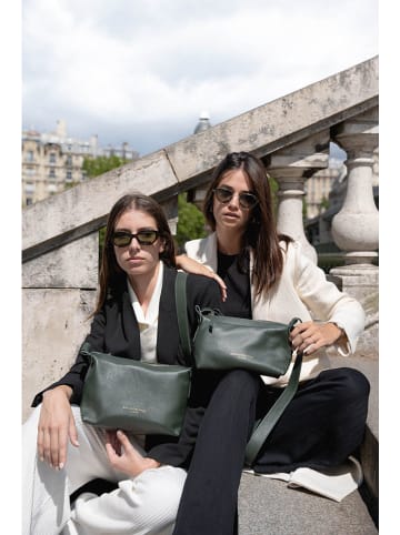 maison héritage PARIS Leder-Umhängetasche "July" in Dunkelgrün - (B)33 x (H)20 x (T)13 cm