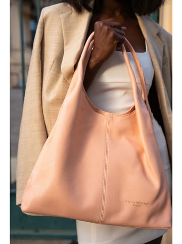 maison héritage PARIS Leder-Schultertasche "Tikki" in Rosa - (B)40 x (H)28 x (T)14 cm