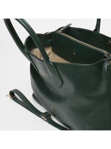 maison héritage PARIS Leren handtas "Milia" donkergroen - (B)40 x (H)22,5 x (D)16 cm