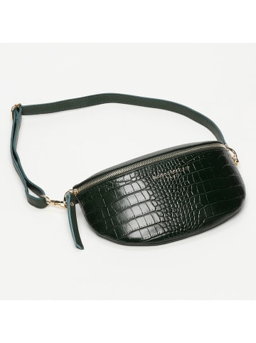 maison héritage PARIS Skórzana saszetka "Kimi Croco" w kolorze ciemnozielonym - 28 x 15 x 5 cm
