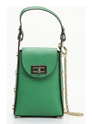 maison héritage PARIS Leder-Handytasche "Vera" in Grün - (B)12 x (H)17 x (T)5 cm