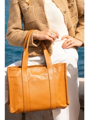 maison héritage PARIS Leder-Schultertasche "Sky" in Hellbraun - (B)38 x (H)27 x (T)9 cm