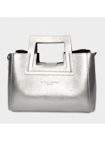 maison héritage PARIS Leren handtas "Jini" zilverkleurig - (B)30 x (H)22 x (D)10 cm