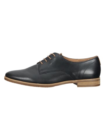 Gabor Leren veterschoenen zwart/lichtbruin