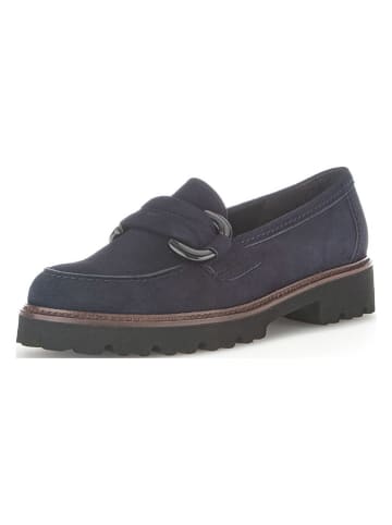 Gabor Leren mocassins donkerblauw/lichtbruin