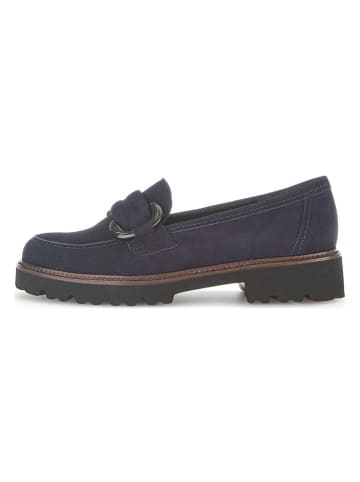 Gabor Leren mocassins donkerblauw/lichtbruin