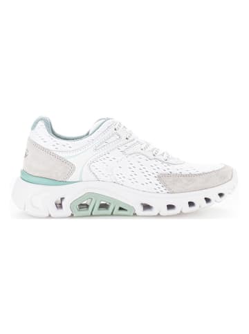 Gabor Leder-Sneakers in Weiß/ Hellblau/ Grau