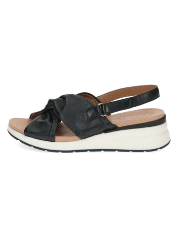 Caprice Leren sleehaksandalen zwart