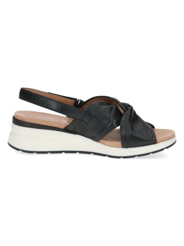 Caprice Leren sleehaksandalen zwart