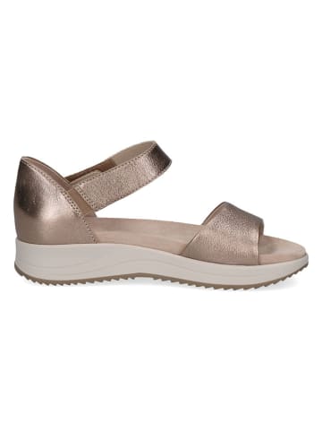 Caprice Leder-Sandalen in Hellbraun