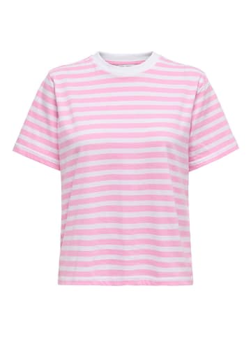 ONLY Shirt in Rosa/ Weiß