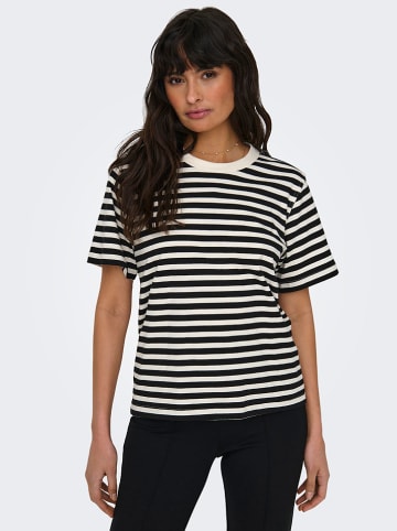 ONLY Shirt in Creme/ Schwarz
