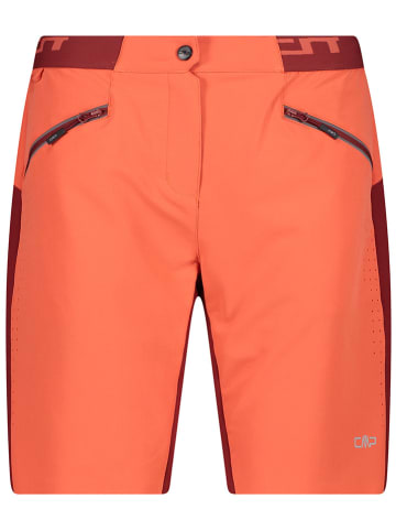 CMP 3-in-1 fietsshort oranje/bordeaux