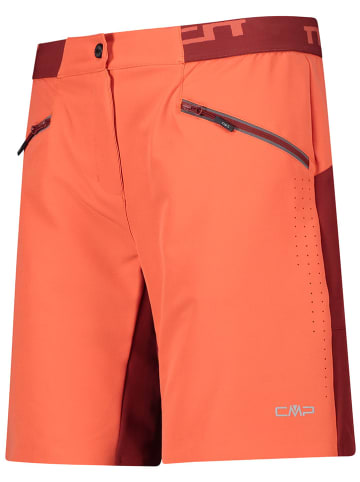 CMP 3-in-1 fietsshort oranje/bordeaux