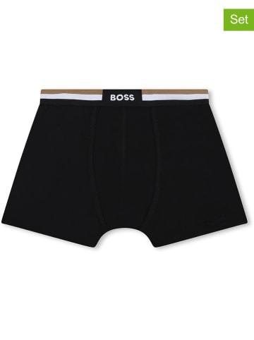 Hugo Boss Kids 2er-Set: Boxershorts in Beige/ Schwarz