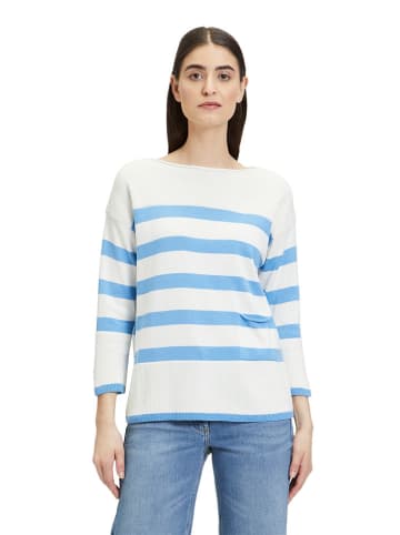 Betty Barclay Pullover in Creme/Hellblau