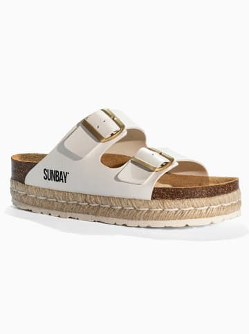 Sunbay Pantoletten "Orange" in Weiß