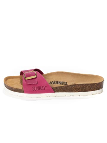 Sunbay Leren slippers "Jasmin" fuchsia