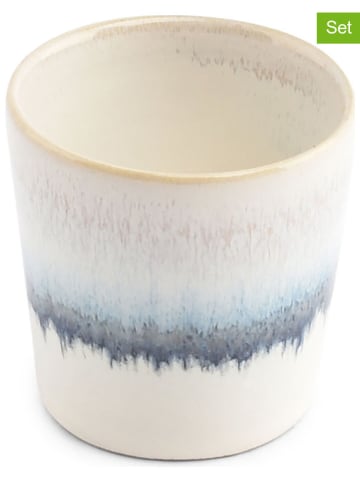 Salt and Pepper  4er-Set: Eierbecher "Stripes" in Weiß/ Blau - (H)5 x Ø 5 cm