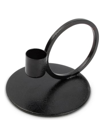 Salt and Pepper Kerzenständer "Pillar" in Schwarz - (H)9 x Ø 10 cm