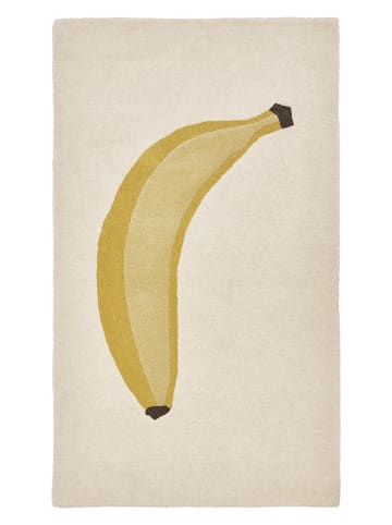 OYOY mini Wollteppich ''Banana Tufted'' in Beige/ Gelb - (L)140 x (B)80 cm