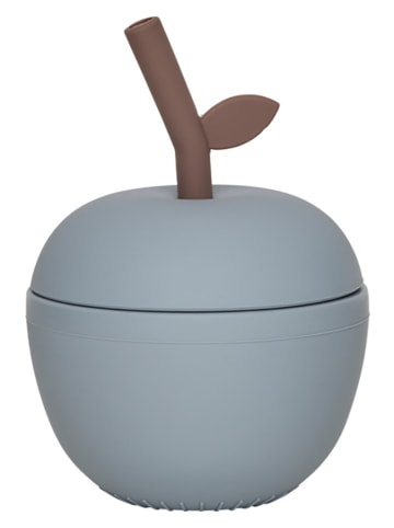 OYOY mini Kubek "Apple" w kolorze szaroniebieskim - 6m+