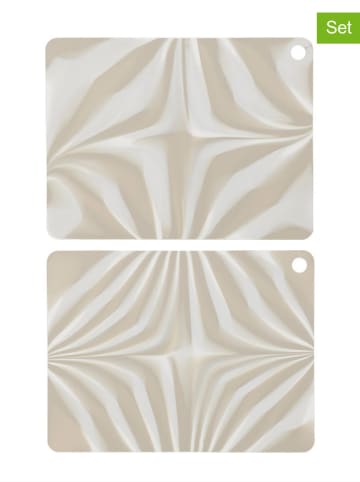 OYOY living design 2er-Set: Tischsets ''Zebura'' in Creme/ Beige - (L)34 x (B)45 cm
