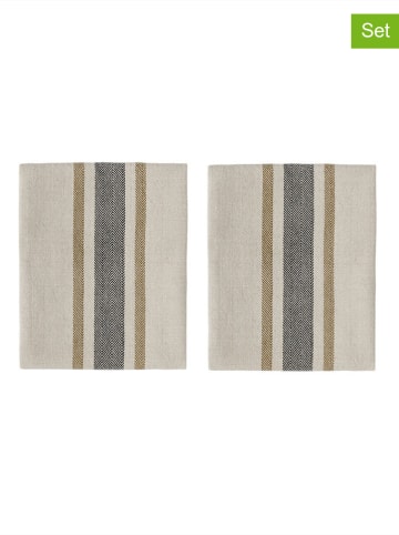 OYOY living design Ściereczki (2 szt.) w kolorze beżowo-czarno-oliwkowym do naczyń - 45 x 45 cm