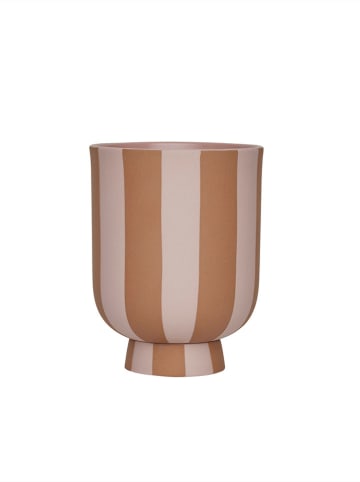 OYOY living design Doniczka "Toppu" w kolorze beżowo-czerwonym - wys. 11 x Ø 8 cm
