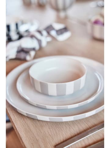 OYOY living design Speiseteller ''Toppu'' in Weiß/ Grau - Ø 26,5 cm
