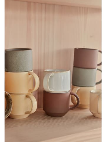 OYOY living design 2-delige set: koppen "Yuka" crème - (B)8 x (H)7,5 x (D)11 cm