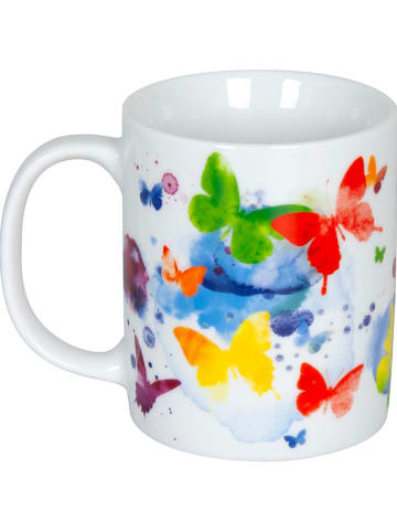 Könitz 2-delige set: koffiekoppen "Happy Birthday" wit/meerkleurig - 300 ml