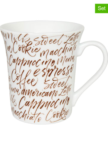 Könitz 2-delige set: mokken "Coffee Type" wit/bruin - 410 ml