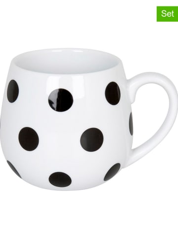 Könitz Kubki (2 szt.) "Dots" w kolorze biało-czarnym - 400 ml