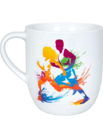 Könitz 2-delige set: mokken "Active - Running" wit/meerkleurig - 580 ml