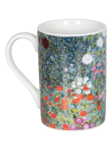 Könitz 2-delige set: koffiekoppen "Les fleurs Klimt" groen/oranje - 90 ml