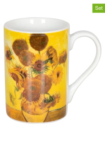 Könitz 2er-Set: Kaffeetassen "Les fleurs van Gogh Sonnenblum" in Gelb - 90 ml