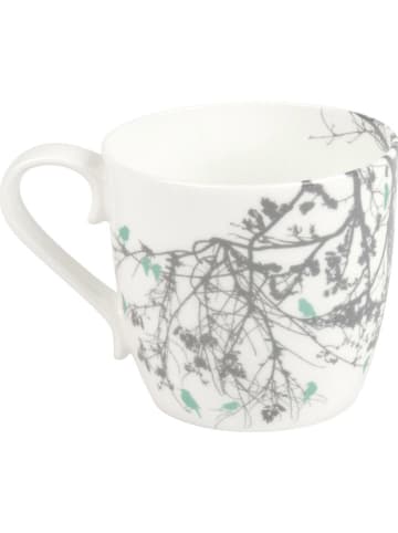 Könitz 2-delige set: mokken "Native Birds" wit/grijs/mintgroen - 450 ml