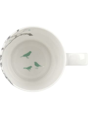 Könitz 2-delige set: mokken "Native Birds" wit/grijs/mintgroen - 450 ml