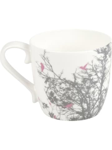 Könitz 2-delige set: mokken "Exotic Birds" wit/grijs/lichtroze - 450 ml