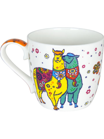 Könitz Kubki jumbo (2 szt.) w kolorze białym ze wzorem - 425 ml