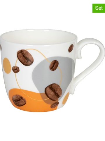 Könitz 2-delige set: mokken "Coffee Flow" wit/bruin - 425 ml