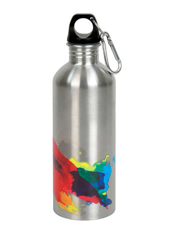 Könitz Bidon "On Colour Flow" w kolorze srebrnym ze wzorem - 600 ml
