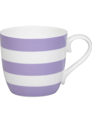 Könitz 2-delige set: mokken "Stripes" wit/paars - 425 ml