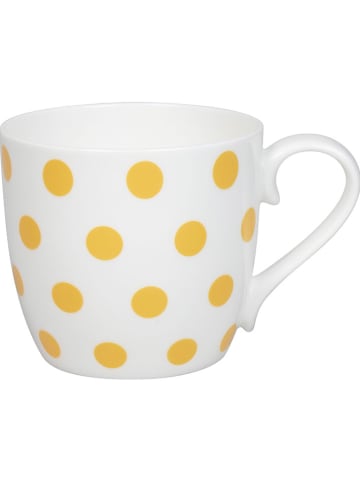 Könitz 2-delige set: mokken "Dots" wit/geel - 425 ml