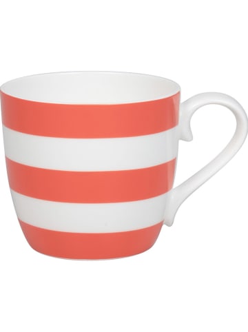 Könitz 2er-Set: Jumbotassen "Stripes" in Weiß/ Rot - 425 ml