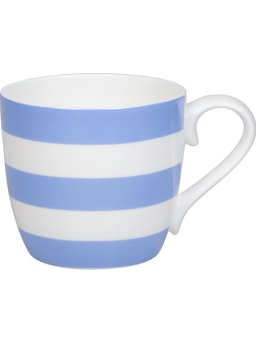 Könitz 2-delige set: mokken "Stripes" wit/blauw - 425 ml
