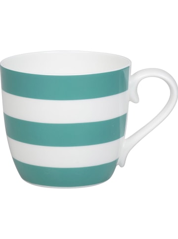 Könitz 2-delige set: mokken "Stripes" wit/mintgroen - 425 ml