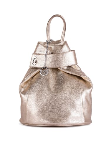 Mia Tomazzi Leder-Rucksack "Sirietto" in Gold - (B)28 x (H)35 x (T)13 cm
